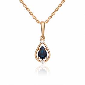 Золотая подвеска Platina 03-0498-00-105-1110-30 с бриллиантом и сапфиром 03-0498-00-105-1110-30 фото