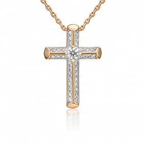 Золотая подвеска Platina 03-0516-00-101-1110-30 с бриллиантом 03-0516-00-101-1110-30 фото