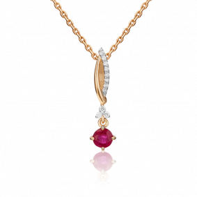 Золотая подвеска Platina 03-0538-00-107-1110-30 с бриллиантом и рубином 03-0538-00-107-1110-30 фото