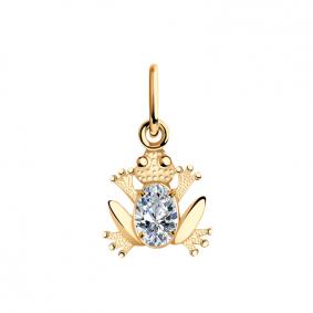 Золотая подвеска Золотые узоры 03-1288 с цирконием 03-1288 фото