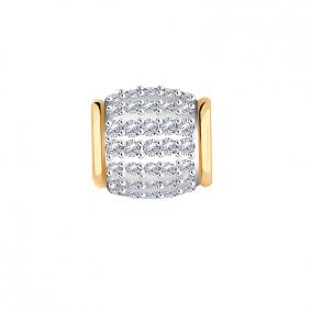 Золотая подвеска-шарм Золотые узоры с фианитом 03-1370 03-1370 фото