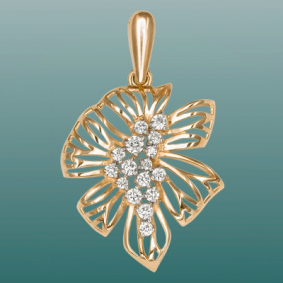 Золотая подвеска Platina 03-1380-00-404-1110-03 с фианитом 03-1380-00-404-1110-03 фото