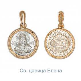 Золотая подвеска-иконка Святая царица Елена Platina 03-1408-00-000-1111-01 03-1408-00-000-1111-01 фото