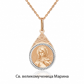 Золотая подвеска-иконка Святая великомученица Марина Platina 03-1652-00-000-1110 03-1652-00-000-1110 фото