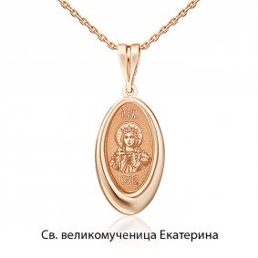 Золотая подвеска-иконка Святая великомученица Екатерина Platina 03-1785-03-000-1110-42 03-1785-03-000-1110-42 фото