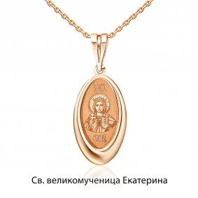 Золотая подвеска-иконка Святая великомученица Екатерина Platina 03-1785-03-000-1110 03-1785-03-000-1110 фото