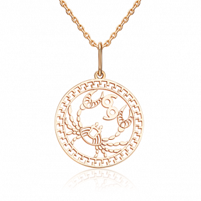 Золотая подвеска Знак зодиака Рак Platina 03-1839-03-000-1110 03-1839-03-000-1110 фото