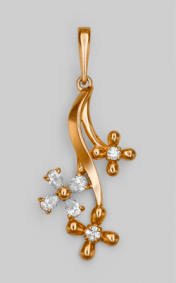 Золотая подвеска Platina 03-1872-00-501-1110-38 с фианитом 03-1872-00-501-1110-38 фото