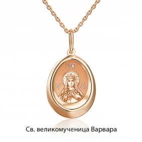 Золотая подвеска-иконка Святая великомученица Варвара Platina 03-1882-00-000-1110 03-1882-00-000-1110 фото