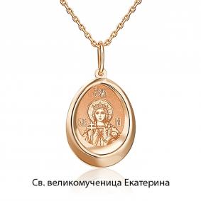 Золотая подвеска-иконка Святая Великомученица Екатерина Platina 03-1882-02-000-1110-42 03-1882-02-000-1110-42 фото