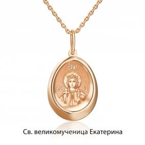 Золотая подвеска-иконка Святая великомученица Екатерина Platina 03-1882-02-000-1110 03-1882-02-000-1110 фото