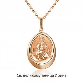 Золотая подвеска-иконка Святая великомученица Ирина Platina 03-1882-03-000-1110 03-1882-03-000-1110 фото