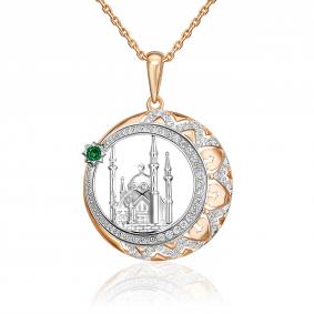 Подвеска из комбинированного золота Platina 03-1949-00-404-1111-24 с фианитом 03-1949-00-404-1111-24 фото