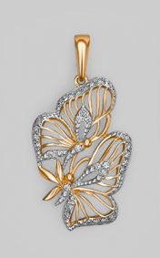 Золотая подвеска Platina 03-1989-00-401-1110-23 с фианитом 03-1989-00-401-1110-23 фото