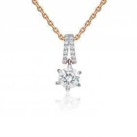 Подвеска из комбинированного золота Platina 03-2042-00-501-1111-38 с фианитом 03-2042-00-501-1111-38 фото