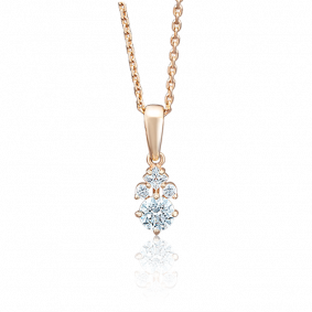 Золотая подвеска Platina 03-2056-00-501-1110-38 с фианитом 03-2056-00-501-1110-38 фото