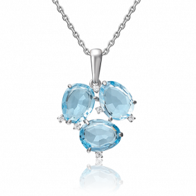 Подвеска из белого золота Platina 03-2117-00-207-1120-46 с топазом и фианитом 03-2117-00-207-1120-46 фото