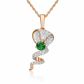 Золотая подвеска Platina 03-2118-00-404-1110-24 с фианитом 03-2118-00-404-1110-24 фото