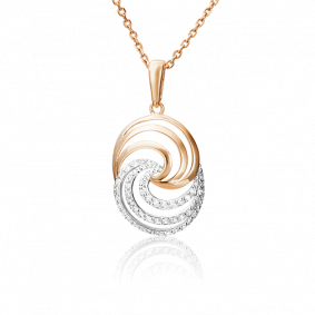 Золотая подвеска Platina 03-2144-00-401-1110-24 с фианитом 03-2144-00-401-1110-24 фото