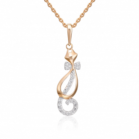 Золотая подвеска Platina 03-2167-00-401-1110-23 с фианитом 03-2167-00-401-1110-23 фото