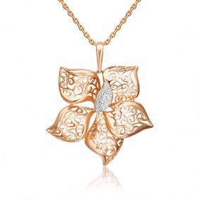 Золотая подвеска Platina 03-2195-00-401-1110-03 с фианитом 03-2195-00-401-1110-03 фото