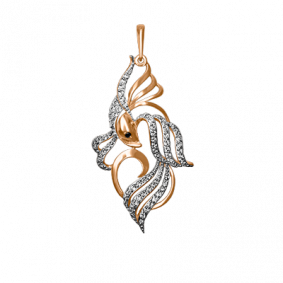 Золотая подвеска Platina 03-2217-00-403-1110-24 с фианитом 03-2217-00-403-1110-24 фото