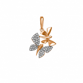 Золотая подвеска Platina 03-2279-00-401-1110-32 с фианитом 03-2279-00-401-1110-32 фото