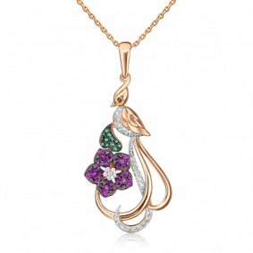 Золотая подвеска Platina 03-2332-00-404-1110-32 с фианитом 03-2332-00-404-1110-32 фото