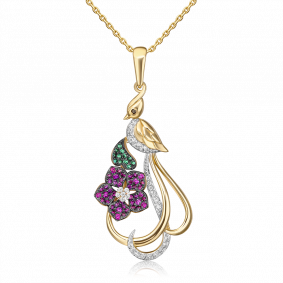 Подвеска из лимонного золота Platina 03-2332-00-404-1130-32 с фианитом 03-2332-00-404-1130-32 фото