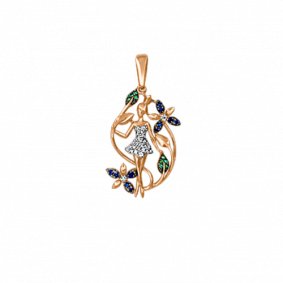 Золотая подвеска Platina 03-2377-00-404-1110-32 с фианитом 03-2377-00-404-1110-32 фото