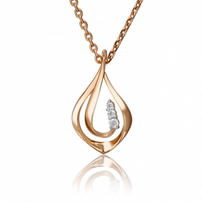 Золотая подвеска Platina 03-2388-00-501-1110-38 с фианитом 03-2388-00-501-1110-38 фото