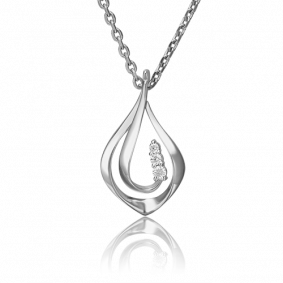 Подвеска из белого золота Platina 03-2388-00-501-1120-38 с фианитом 03-2388-00-501-1120-38 фото