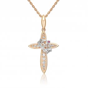 Подвеска из комбинированного золота Platina 03-2392-00-404-1111-24 с фианитом 03-2392-00-404-1111-24 фото