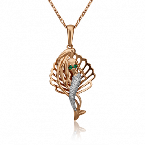 Золотая подвеска Platina 03-2395-01-404-1110-32 с фианитом 03-2395-01-404-1110-32 фото