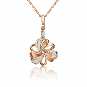 Золотая подвеска Platina 03-2398-00-401-1110-03 с фианитом 03-2398-00-401-1110-03 фото