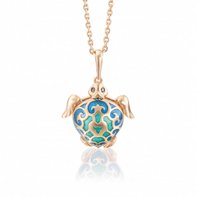 Золотая подвеска Platina 03-2402-00-402-1110-25 с фианитом и эмалью 03-2402-00-402-1110-25 фото