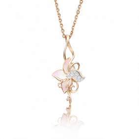 Золотая подвеска Platina 03-2414-00-401-1110-25 с фианитом и эмалью 03-2414-00-401-1110-25 фото