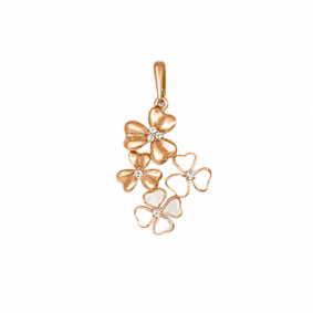 Золотая подвеска Platina 03-2415-00-401-1110-25 с фианитом и эмалью 03-2415-00-401-1110-25 фото