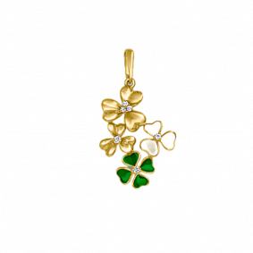 Подвеска из лимонного золота Platina 03-2415-00-401-1130-25 с фианитом и эмалью 03-2415-00-401-1130-25 фото