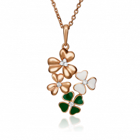 Золотая подвеска Platina 03-2415-02-401-1110-25 с фианитом и эмалью 03-2415-02-401-1110-25 фото