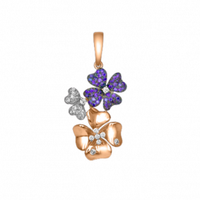 Золотая подвеска Platina 03-2417-01-404-1110-32 с фианитом 03-2417-01-404-1110-32 фото