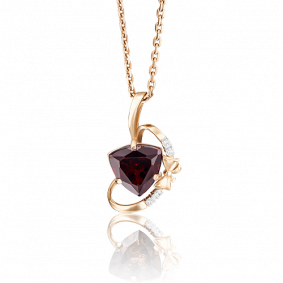 Золотая подвеска Platina 03-2423-00-210-1110-46 с фианитом и гранатом 03-2423-00-210-1110-46 фото