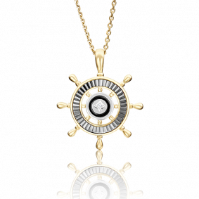 Подвеска из комбинированного золота Platina 03-2442-00-401-1121-25 с фианитом и эмалью 03-2442-00-401-1121-25 фото