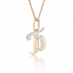 Золотая подвеска-буква Б Platina с фианитом 03-2448-Б-401-1110-03 03-2448-Б-401-1110-03 фото