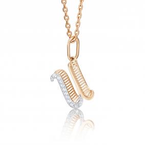 Золотая подвеска-буква И Platina с фианитом 03-2448-И-401-1110-03 03-2448-И-401-1110-03 фото