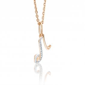 Золотая подвеска-буква Л Platina с фианитом 03-2448-Л-401-1110-03 03-2448-Л-401-1110-03 фото