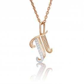 Золотая подвеска-буква П Platina с фианитом 03-2448-П-401-1110-03 03-2448-П-401-1110-03 фото