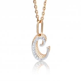 Золотая подвеска-буква С Platina с фианитом 03-2448-С-401-1110-03 03-2448-С-401-1110-03 фото