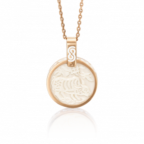 Золотая подвеска Символ года Быка Platina с бивнем мамонта и эмалью 03-2451-02-292-1110-46 03-2451-02-292-1110-46 фото