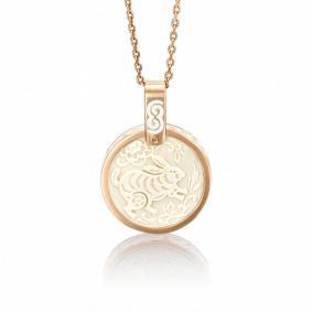 Золотая подвеска Символ года Кролика Platina с бивнем мамонта и эмалью 03-2451-04-292-1110-46 03-2451-04-292-1110-46 фото